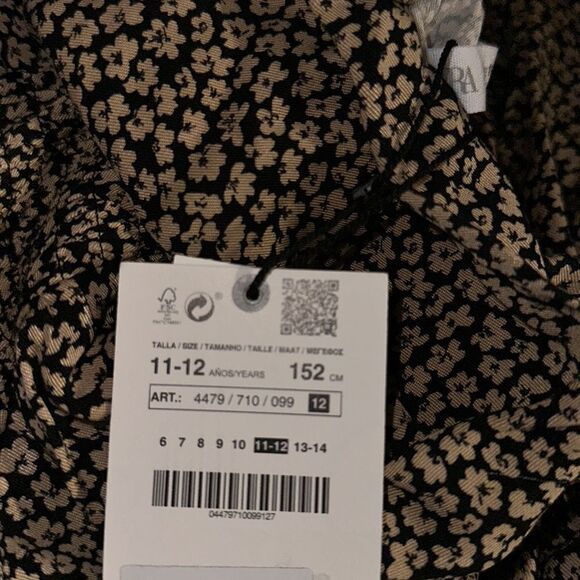 ZARA Kids | Camel | PLEATED FLORAL DRESS - Picture 7 of 8